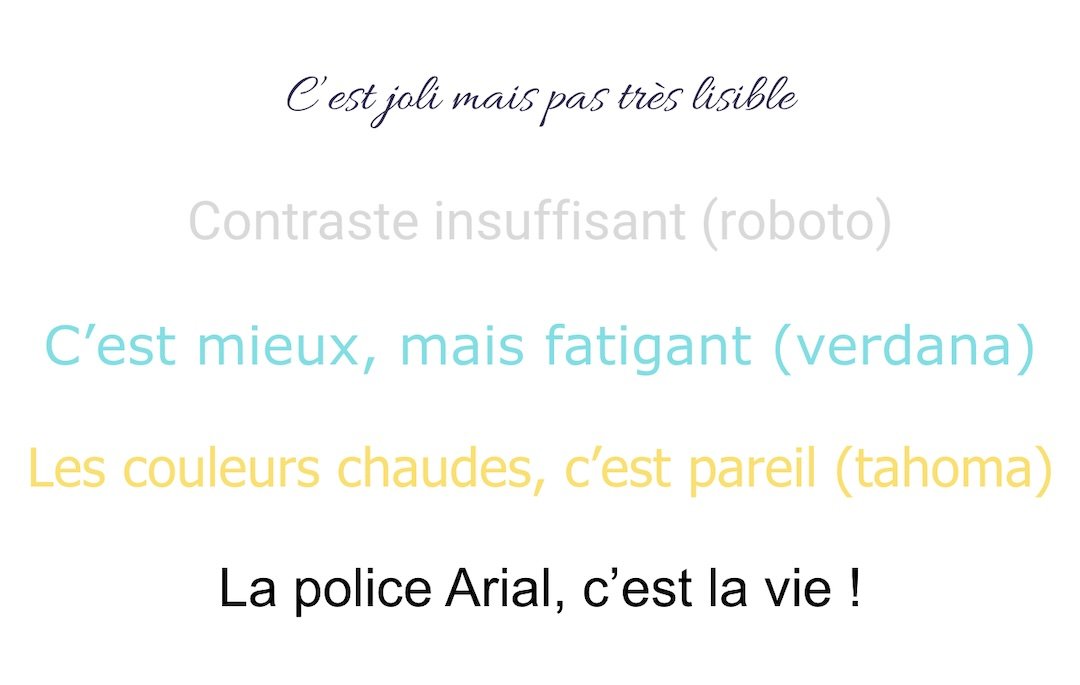 exemple de police et de contraste accessibilité
